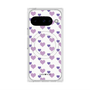 Premium Square Case with Pixelsnap［ Stripe Hearts - Purple ］