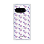 Premium Square Case with Pixelsnap［ Stripe Hearts - Purple ］