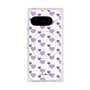 Premium Square Case with Pixelsnap［ Stripe Hearts - Purple ］