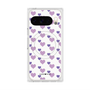Premium Square Case with Pixelsnap［ Stripe Hearts - Purple ］