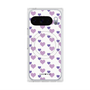Premium Square Case with Pixelsnap［ Stripe Hearts - Purple ］