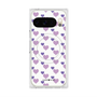 Premium Square Case with Pixelsnap［ Stripe Hearts - Purple ］