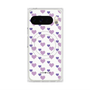 Premium Square Case with Pixelsnap［ Stripe Hearts - Purple ］