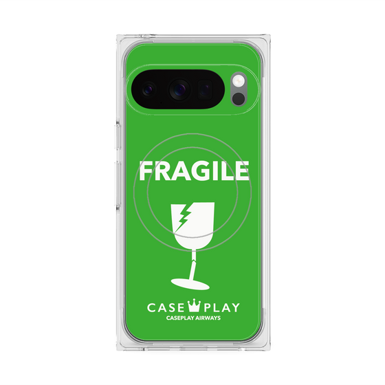 Premium Square Case with Pixelsnap［ FRAGILE - Green ］