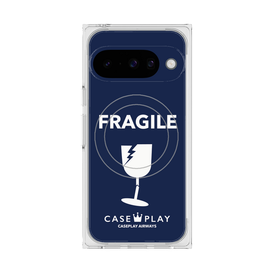 Premium Square Case with Pixelsnap［ FRAGILE - Navy ］