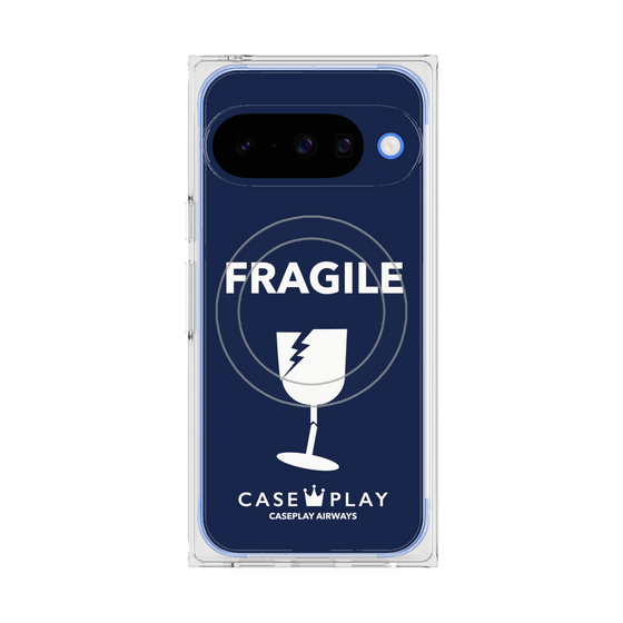 Premium Square Case with Pixelsnap［ FRAGILE - Navy ］