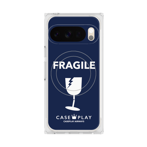 Premium Square Case with Pixelsnap［ FRAGILE - Navy ］