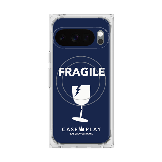 Premium Square Case with Pixelsnap［ FRAGILE - Navy ］