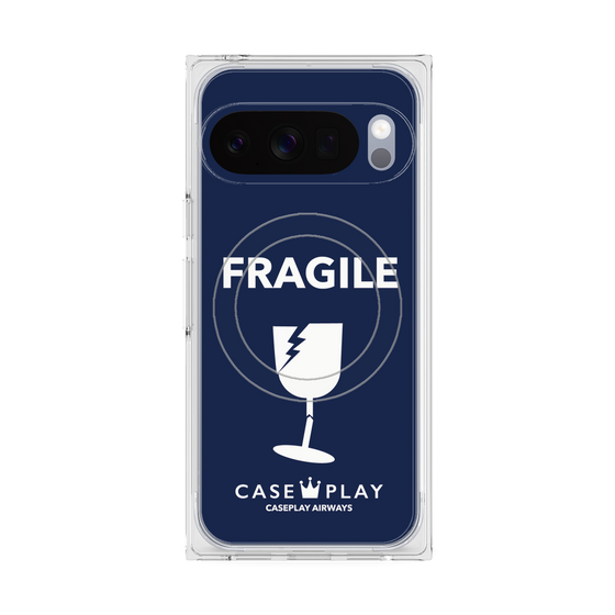 Premium Square Case with Pixelsnap［ FRAGILE - Navy ］