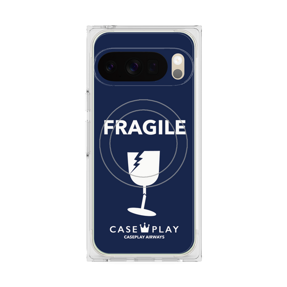 Premium Square Case with Pixelsnap［ FRAGILE - Navy ］