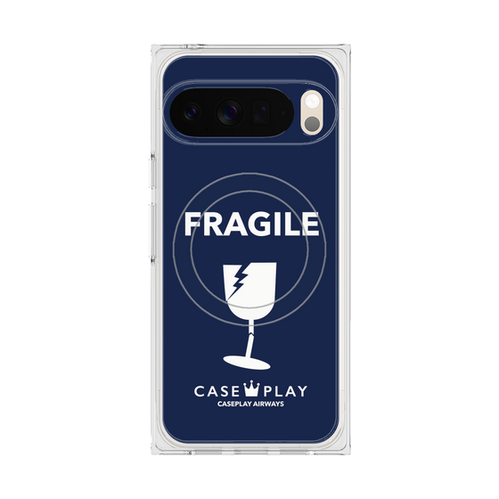 Premium Square Case with Pixelsnap［ FRAGILE - Navy ］