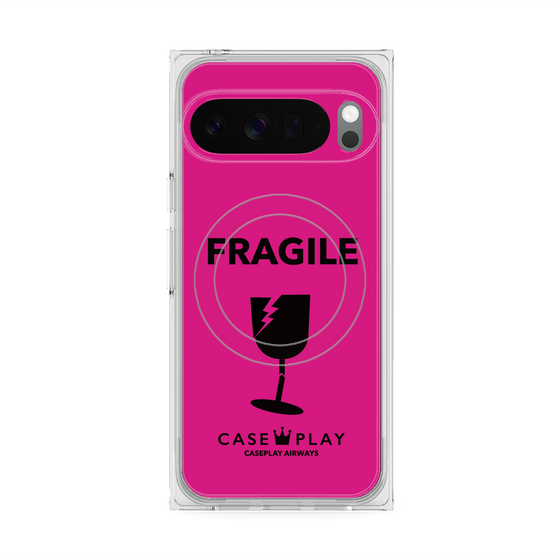 Premium Square Case with Pixelsnap［ FRAGILE - Pink ］
