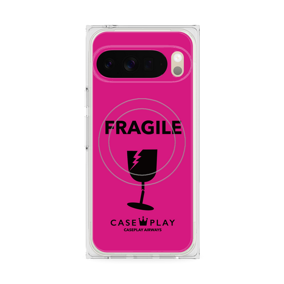 Premium Square Case with Pixelsnap［ FRAGILE - Pink ］