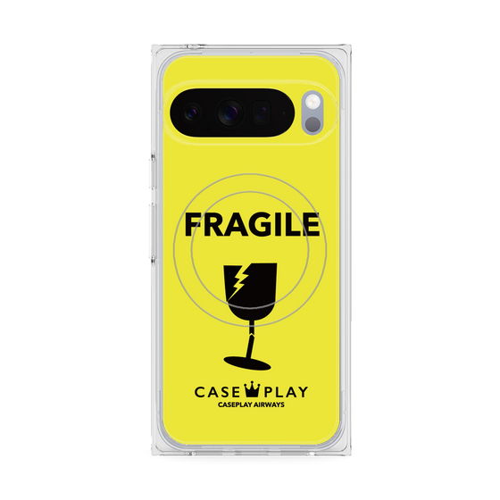 Premium Square Case with Pixelsnap［ FRAGILE - Yellow ］
