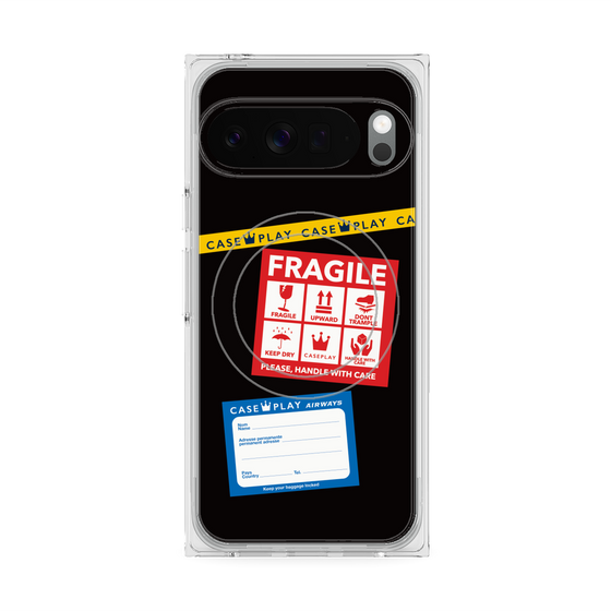 Premium Square Case with Pixelsnap［ FRAGILE Stickers - Black ］