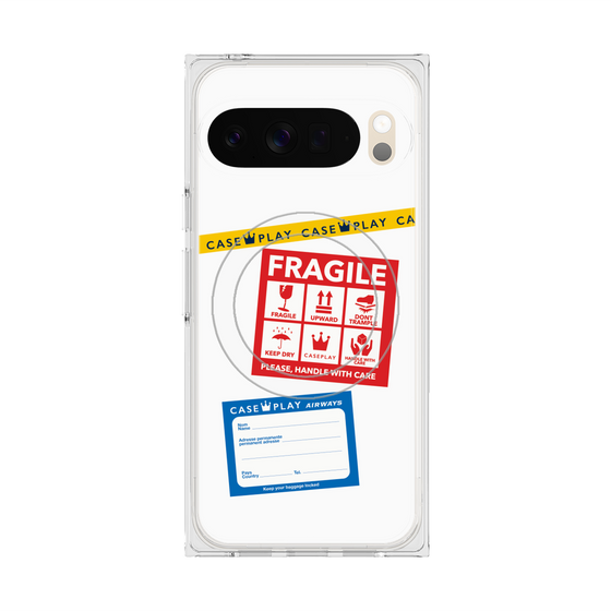 Premium Square Case with Pixelsnap［ FRAGILE Stickers - White ］