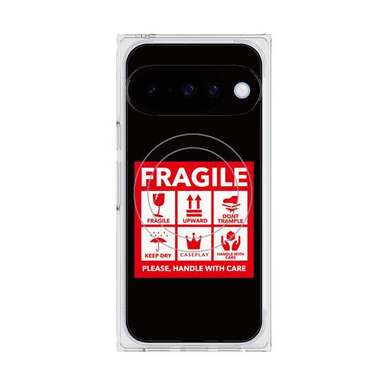 Premium Square Case with Pixelsnap［ FRAGILE Sticker - Black ］