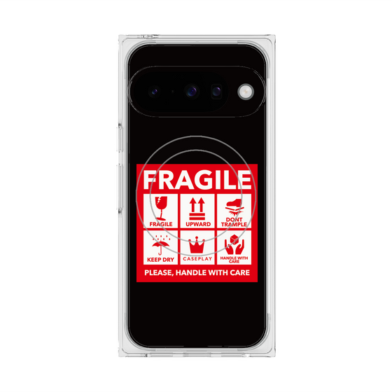 Premium Square Case with Pixelsnap［ FRAGILE Sticker - Black ］