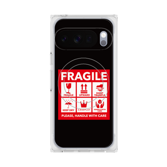 Premium Square Case with Pixelsnap［ FRAGILE Sticker - Black ］