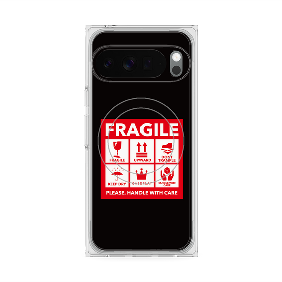 Premium Square Case with Pixelsnap［ FRAGILE Sticker - Black ］
