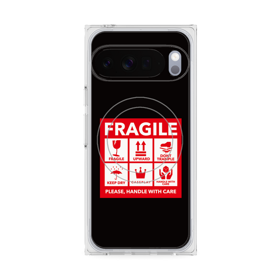 Premium Square Case with Pixelsnap［ FRAGILE Sticker - Black ］