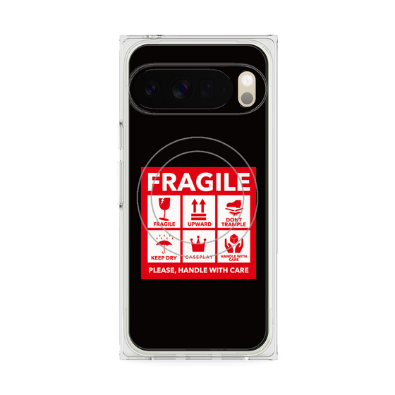 Premium Square Case with Pixelsnap［ FRAGILE Sticker - Black ］