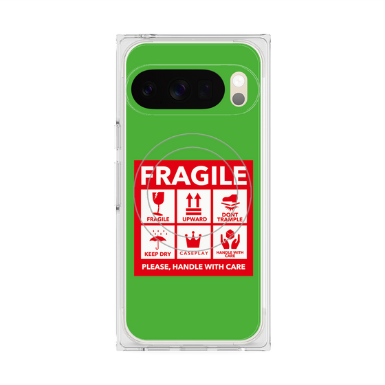 Premium Square Case with Pixelsnap［ FRAGILE Sticker - Green ］