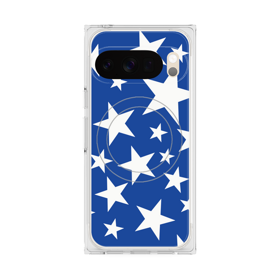 Premium Square Case with Pixelsnap［ Stars - Blue ］