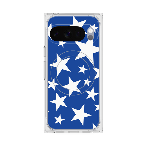Premium Square Case with Pixelsnap［ Stars - Blue ］
