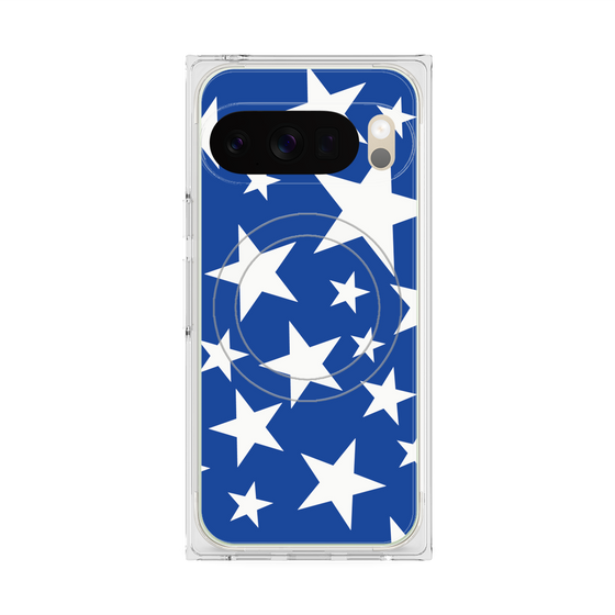 Premium Square Case with Pixelsnap［ Stars - Blue ］