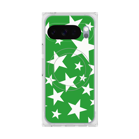 Premium Square Case with Pixelsnap［ Stars - Green ］