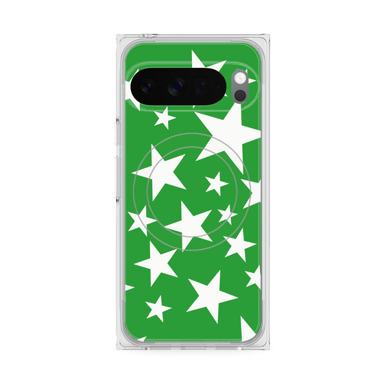 Premium Square Case with Pixelsnap［ Stars - Green ］