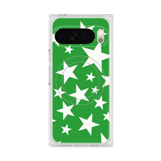 Premium Square Case with Pixelsnap［ Stars - Green ］