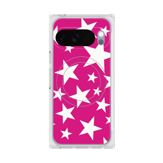 Premium Square Case with Pixelsnap［ Stars - Pink ］