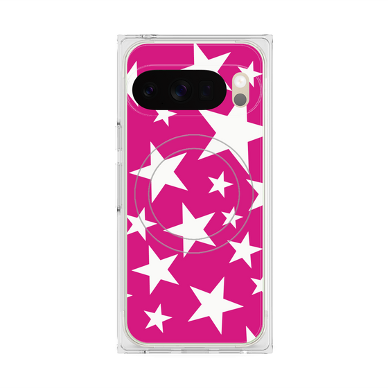 Premium Square Case with Pixelsnap［ Stars - Pink ］
