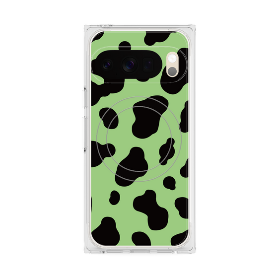Premium Square Case with Pixelsnap［ Cow - Green ］