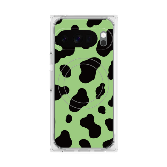 Premium Square Case with Pixelsnap［ Cow - Green ］