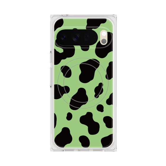 Premium Square Case with Pixelsnap［ Cow - Green ］