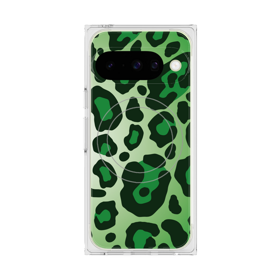Premium Square Case with Pixelsnap［ Leopard - Green ］