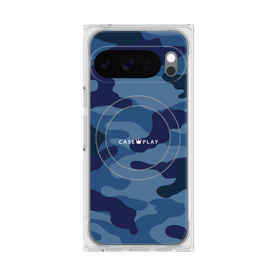 Premium Square Case with Pixelsnap［ Camouflage - Blue ］