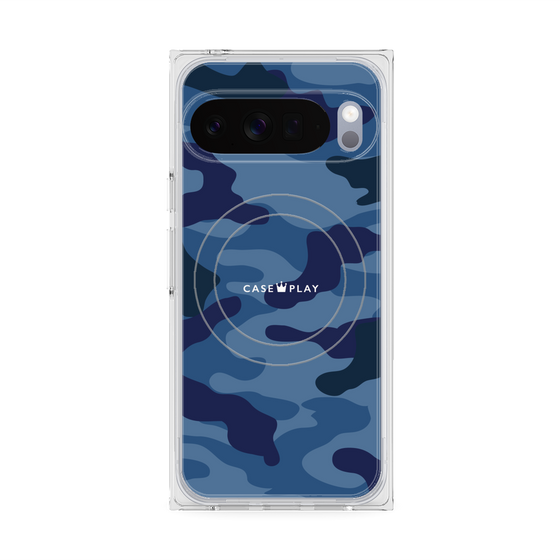 Premium Square Case with Pixelsnap［ Camouflage - Blue ］