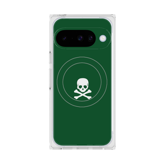Premium Square Case with Pixelsnap［ Skull - Green ］