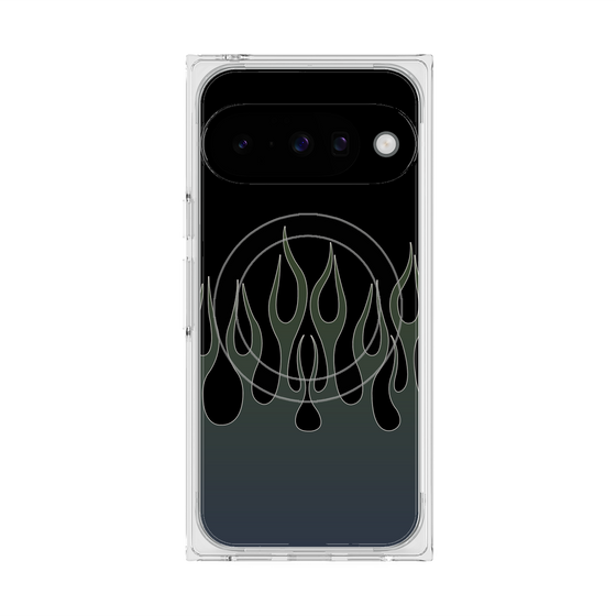 Premium Square Case with Pixelsnap［ Flame - Blue ］