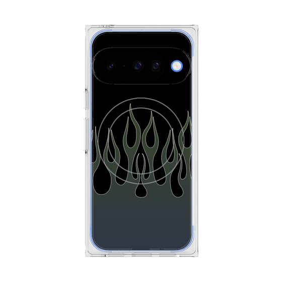 Premium Square Case with Pixelsnap［ Flame - Blue ］