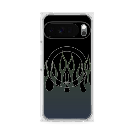 Premium Square Case with Pixelsnap［ Flame - Blue ］