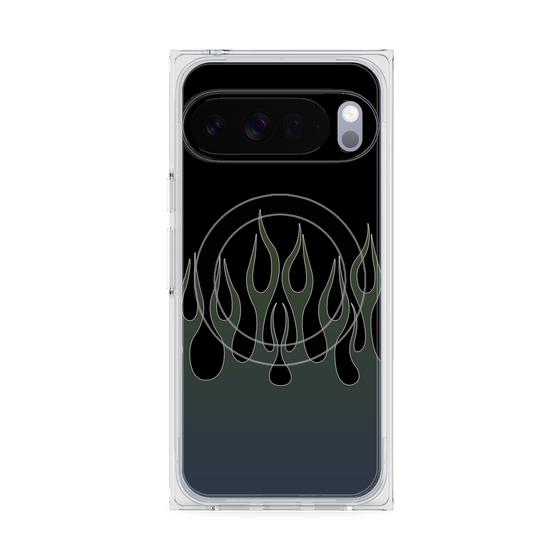 Premium Square Case with Pixelsnap［ Flame - Blue ］