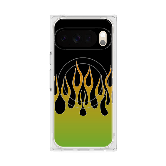 Premium Square Case with Pixelsnap［ Flame - Green ］