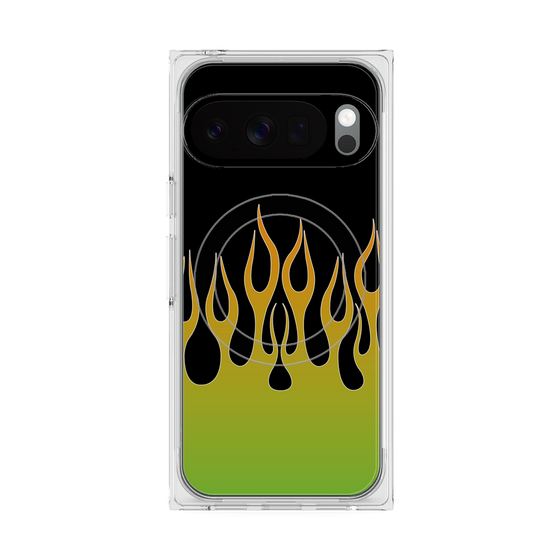 Premium Square Case with Pixelsnap［ Flame - Green ］