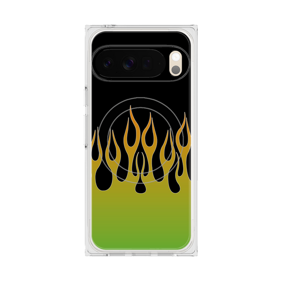 Premium Square Case with Pixelsnap［ Flame - Green ］