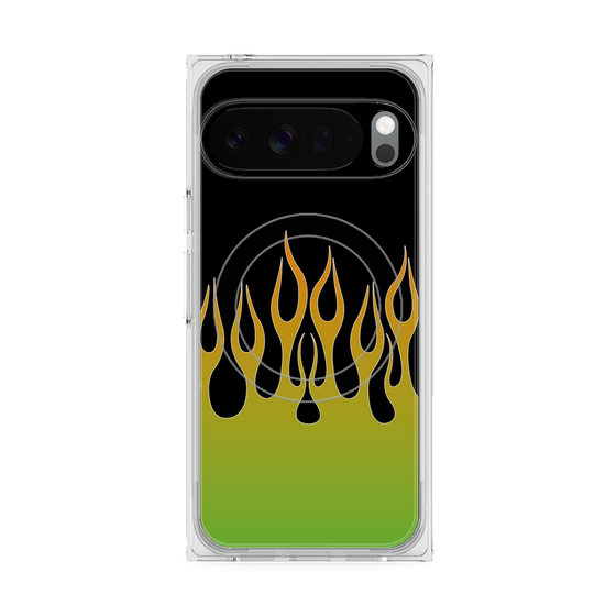 Premium Square Case with Pixelsnap［ Flame - Green ］